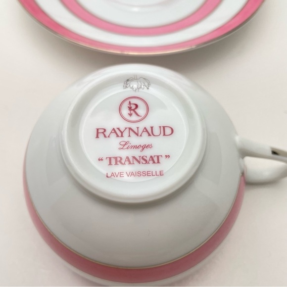 Raynaud Limoges Transat Rose Pink Tea Cup & Saucer - Picture 3 of 11